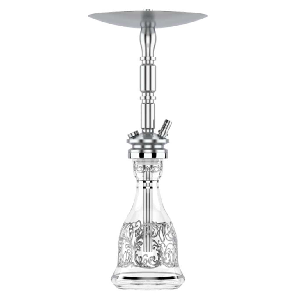M Hookah Model - Airforce By MIG - Clear & Silver Base